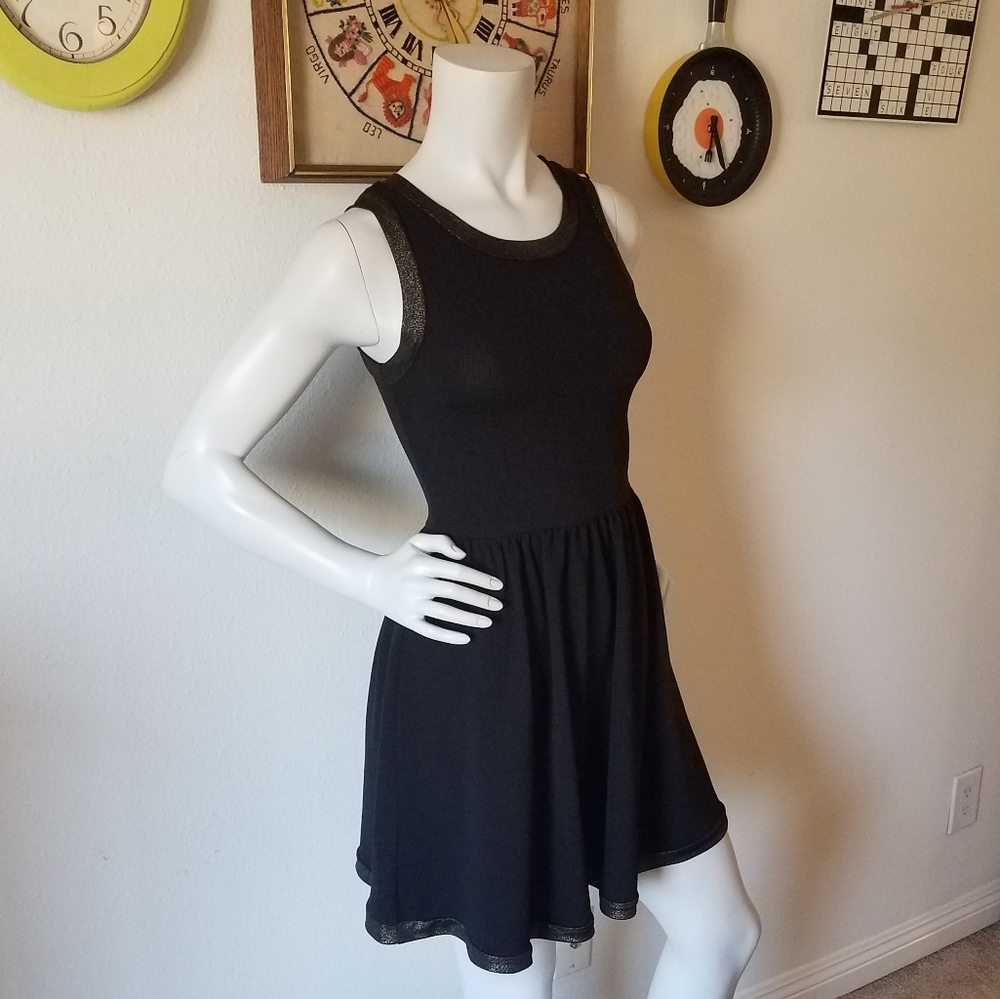 Soprano Black Gold Trimmed Dress Size Xs